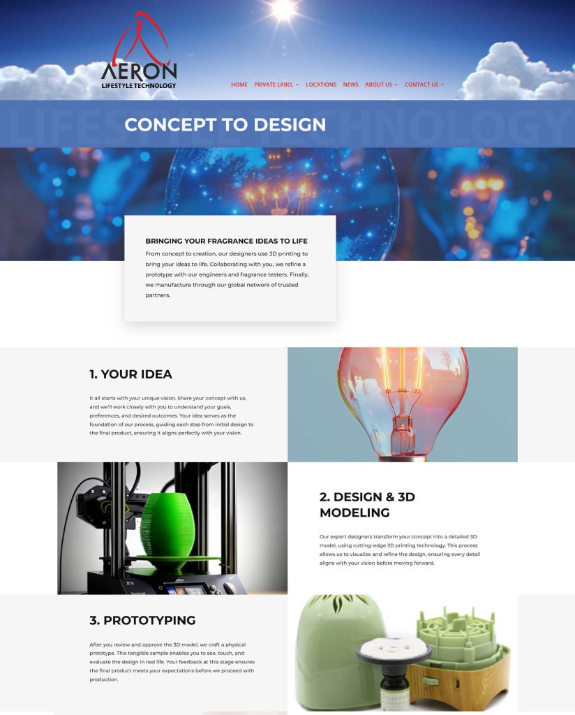 DuckByte Website Design Case Study AERON – Concept to Design