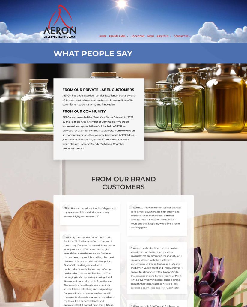 DuckByte Website Design Case Study AERON – Testimonials