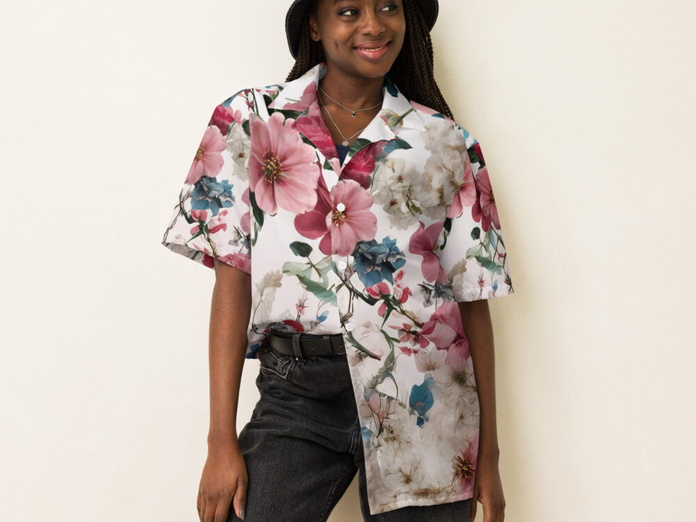 Unisex button shirt - flowers