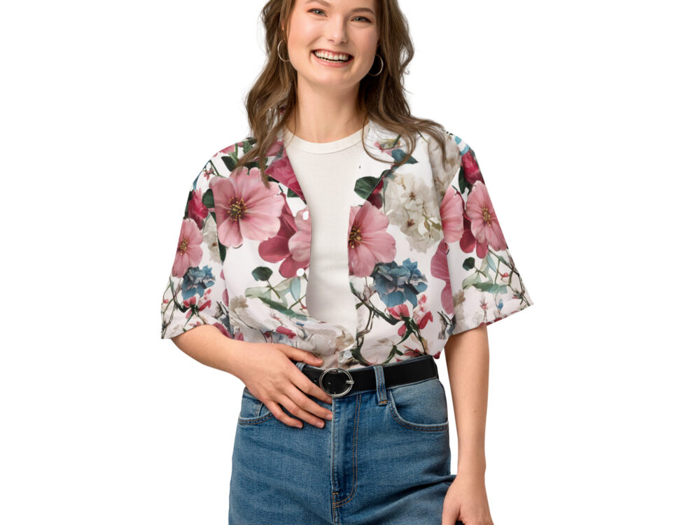 Unisex button shirt - flowers