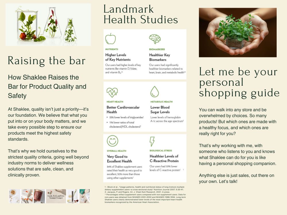 Shaklee Personalized Tri-fold Brochure (Printable)